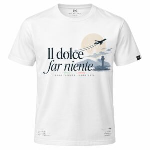 Home HN SIGNATURE Il Dolce Far Niente aviation graphic T-shirt in white front view